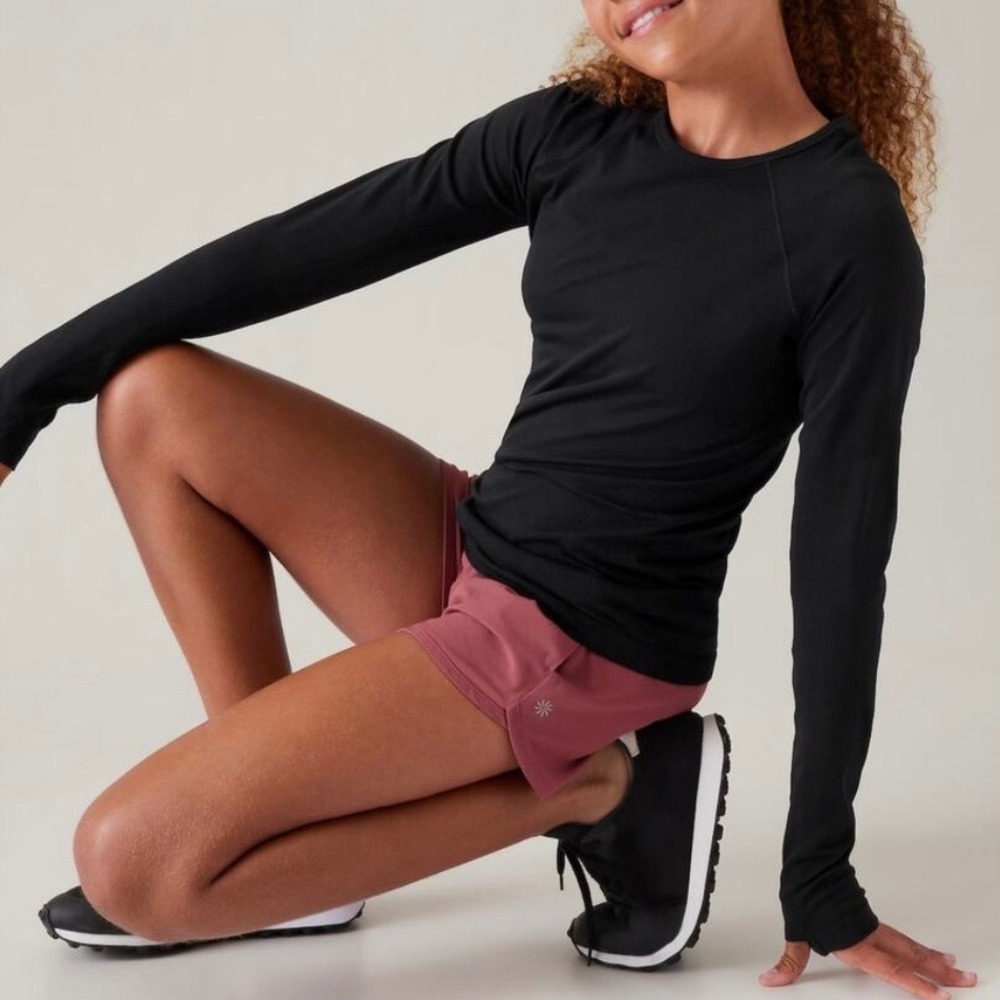 Athleta Girl Power Up Activewear Top, Black Sz L 12